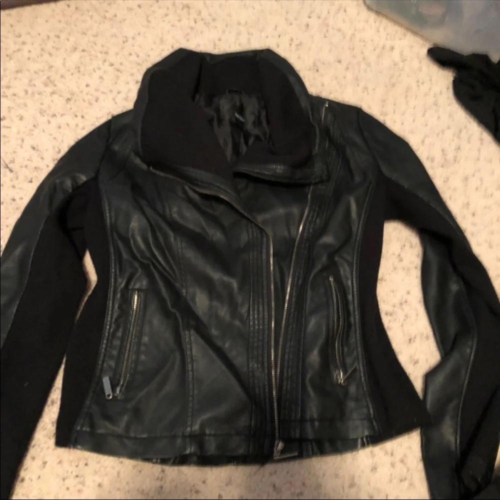 Black faux leather jacket